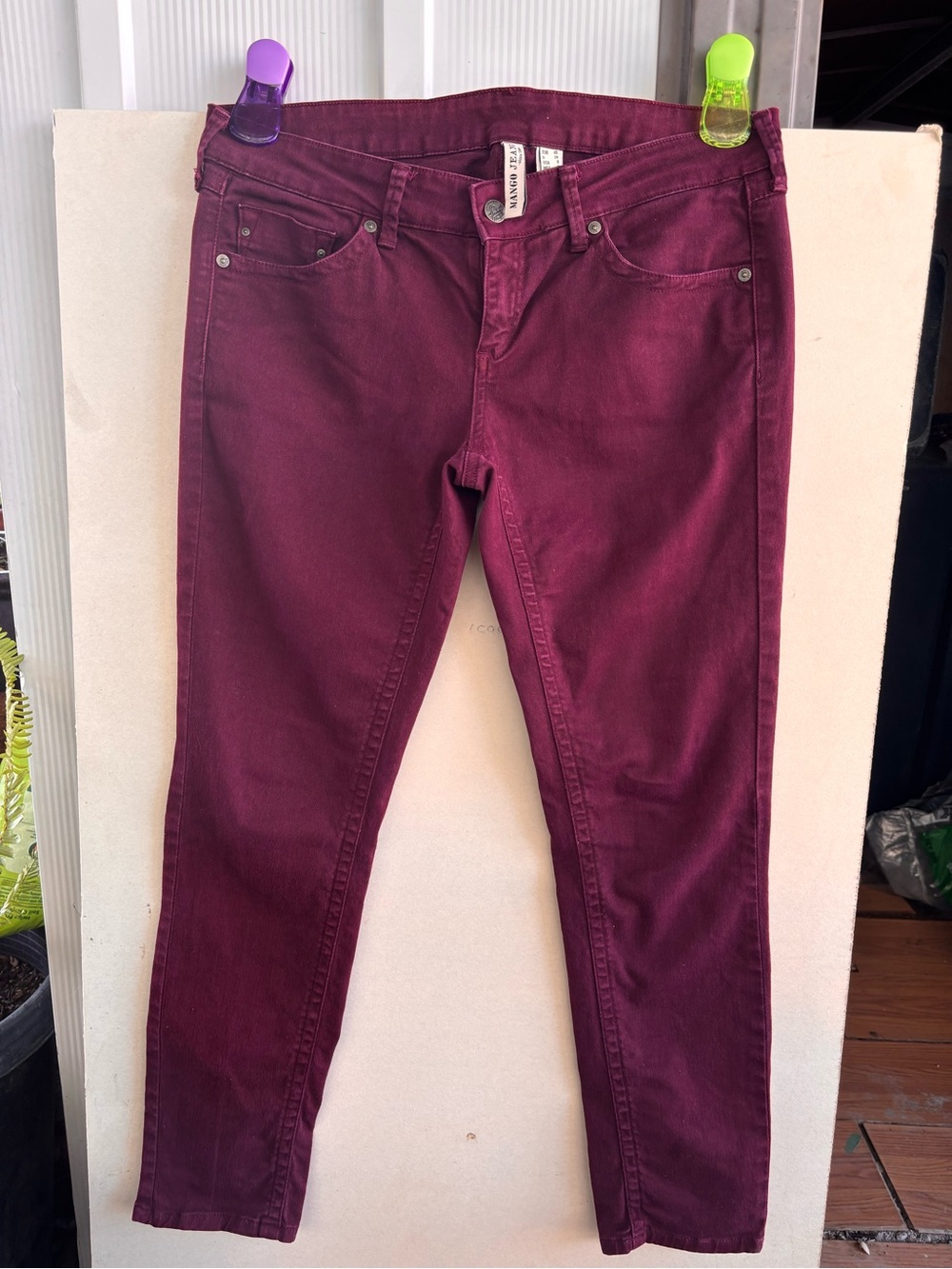 Mango women’s Skinny Jeans in Deep Plum